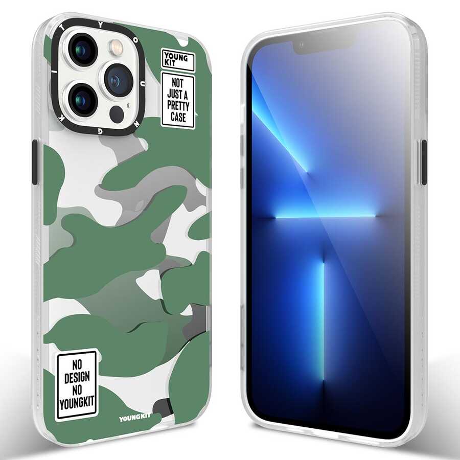 iPhone 12 Pro Max Kılıf YoungKit Kamuflaj Serisi Kapak