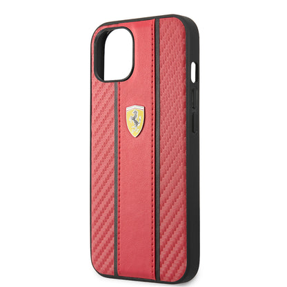 iPhone 13 Kılıf Ferrari Orjinal Lisanslı PU Deri Ve Karbon Dizayn Kapak