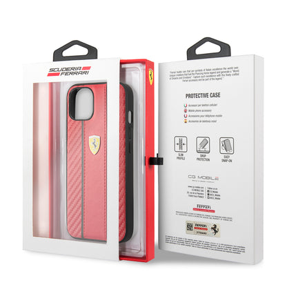 iPhone 13 Kılıf Ferrari Orjinal Lisanslı PU Deri Ve Karbon Dizayn Kapak