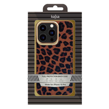 iPhone 13 Kılıf Kajsa Glamorous Serisi Leopard Combo Kapak