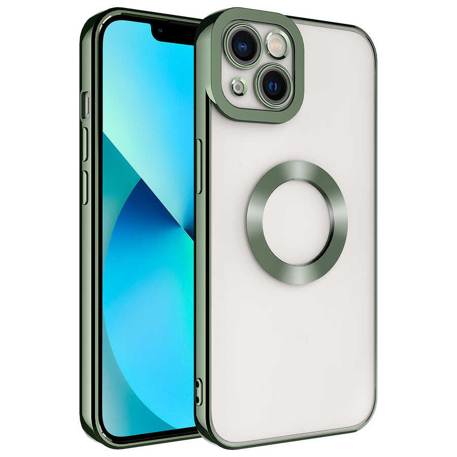 Apple iPhone 13 Kılıf Kamera Korumalı Logo Gösteren Zore Omega Kapak