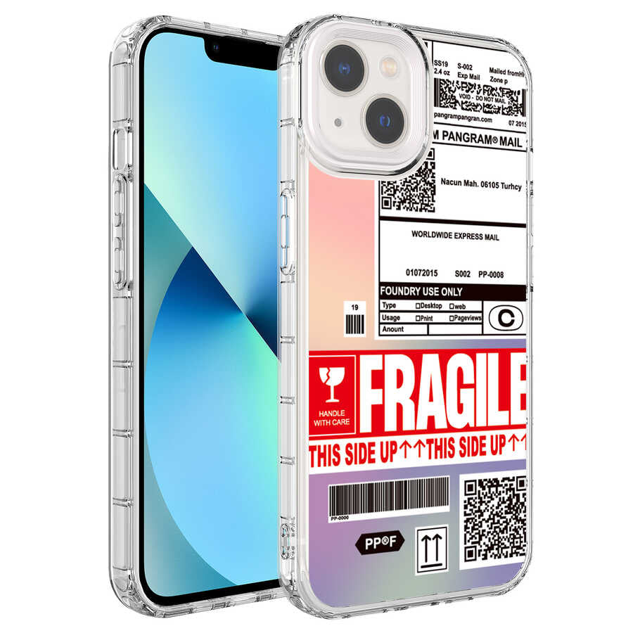 Apple iPhone 13 Kılıf Kamera Korumalı Renkli Desenli Sert Silikon Zore Korn Kapak