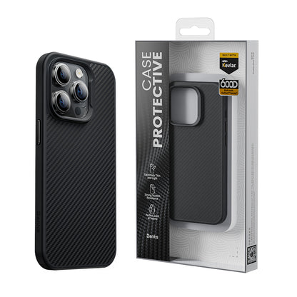 iPhone 13 Kılıf Karbon Fiber M-safe Şarj Özellikli Benks 600D Hybrid Kevlar Kapak