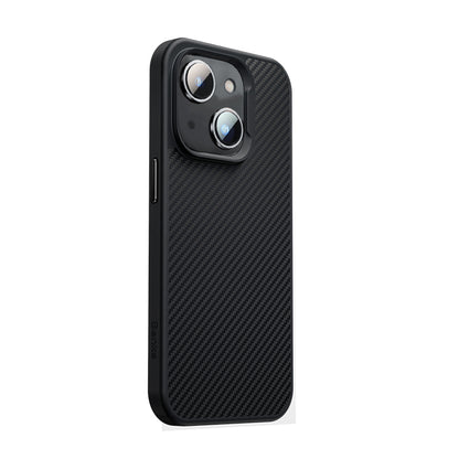 iPhone 13 Kılıf Karbon Fiber M-safe Şarj Özellikli Benks 600D Hybrid Kevlar Kapak