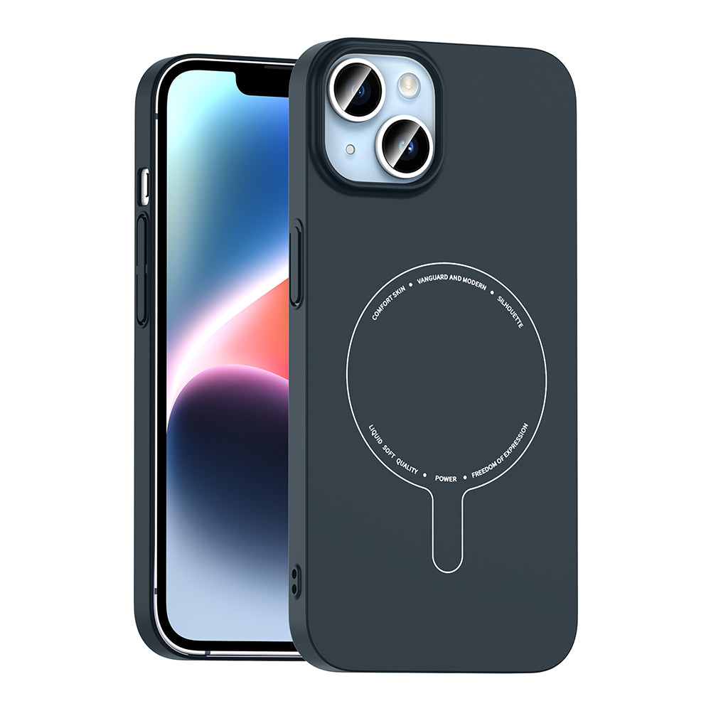Apple iPhone 13 Kılıf M-Safe Şarj Özellikli Kamera Korumalı Zore Elio Sert PC Kapak