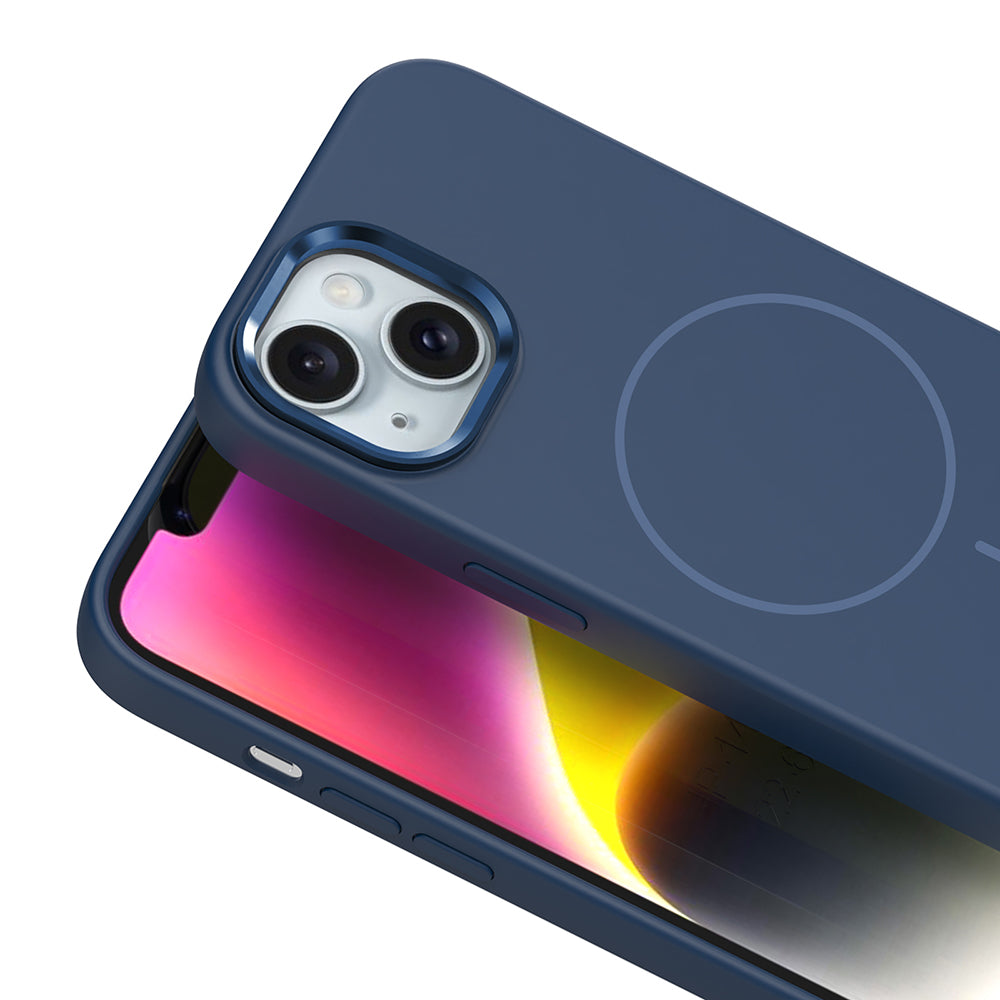 Apple iPhone 13 Kılıf M-Safe Şarj Özellikli Metal Kamera Çerçeveli Zore Edi Silikon Kapak