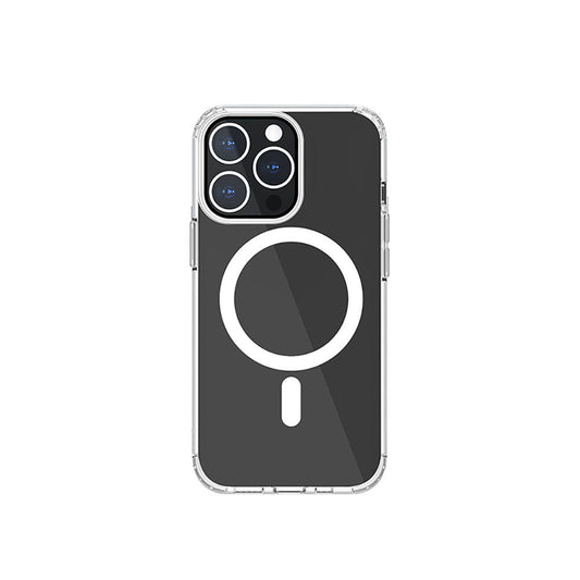 iPhone 13 Kılıf M-safe Şarj Özellikli Airbagli Şeffaf PC Arka Yüzey Recci Magnetik Suction Serisi Kapak