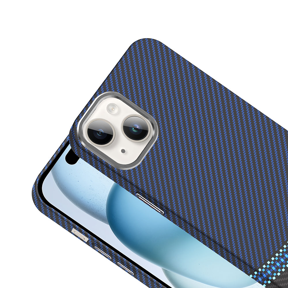 Apple iPhone 13 Kılıf M-safe Şarj Özellikli Karbon Fiber Görünümlü Zore Gros Kapak