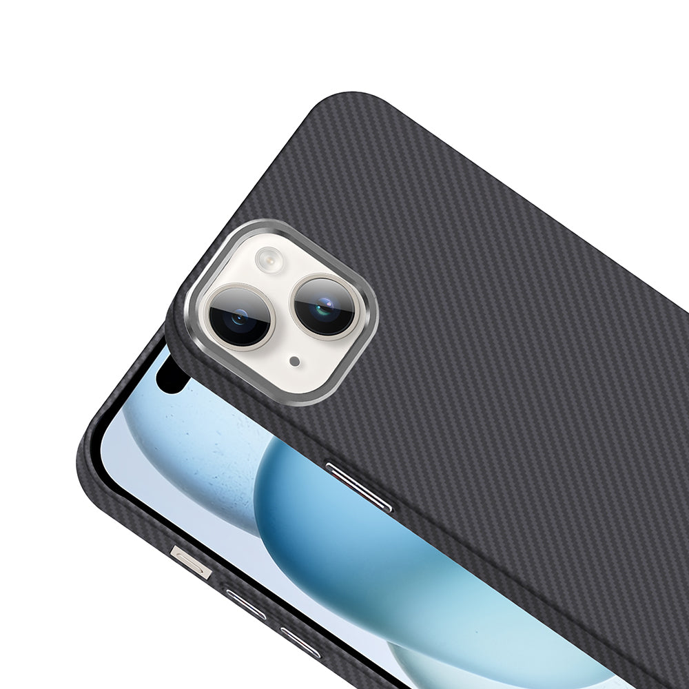 Apple iPhone 13 Kılıf M-safe Şarj Özellikli Karbon Fiber Görünümlü Zore Gros Kapak