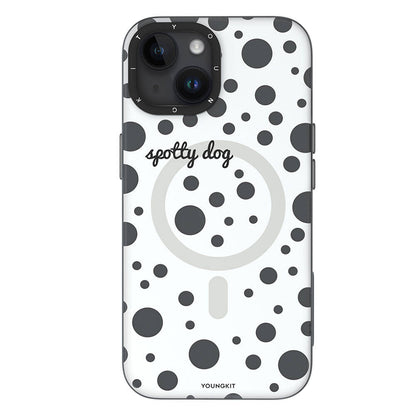 iPhone 13 Kılıf M-safe Şarj Özellikli Polka Dot Desenli Youngkit Spots Serisi Kapak