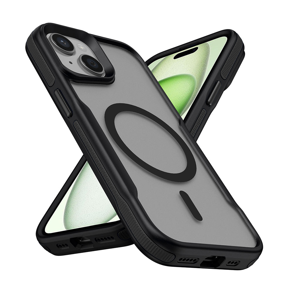 Apple iPhone 13 Kılıf M-safe Şarj Özellikli Renkli Kenar Airbag Şeritli Zore Lamer Kapak