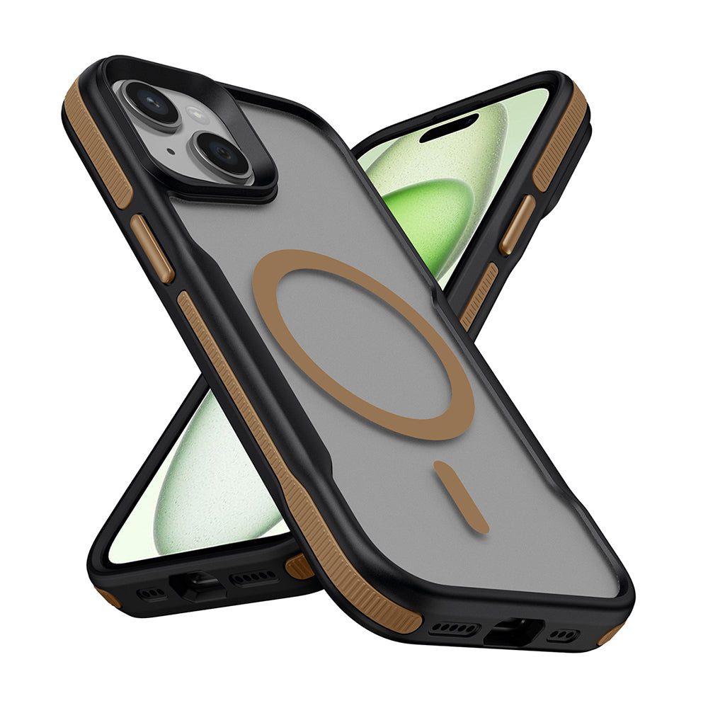 Apple iPhone 13 Kılıf M-safe Şarj Özellikli Renkli Kenar Airbag Şeritli Zore Lamer Kapak