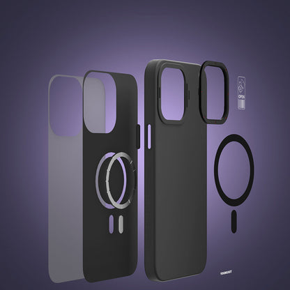 iPhone 13 Kılıf M-safe Şarj Özellikli Standlı YoungKit Hermit Bracket Serisi Kapak