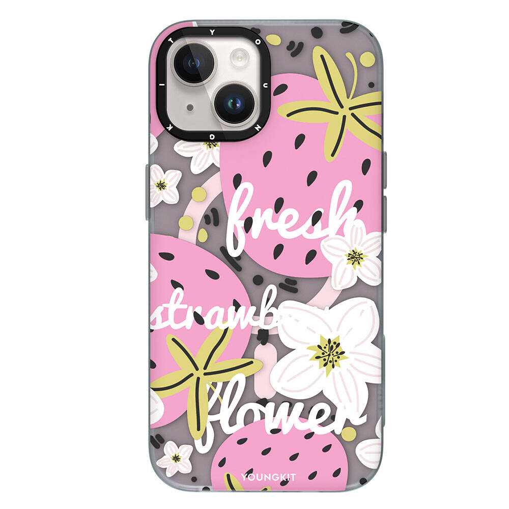iPhone 13 Kılıf M-safe Şarj Özellikli Yaz Meyvesi Desenli Youngkit Fruity Flavour Serisi Kapak