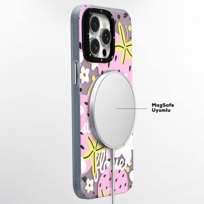 iPhone 13 Kılıf M-safe Şarj Özellikli Yaz Meyvesi Desenli Youngkit Fruity Flavour Serisi Kapak