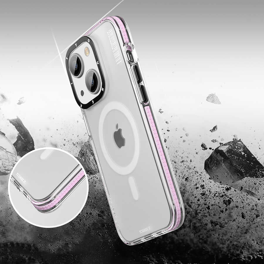 iPhone 13 Kılıf M-safe Şarj Özellikli Youngkit Jane Sand Serisi Kapak