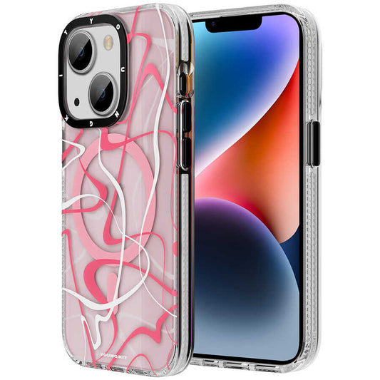 iPhone 13 Kılıf M-safe Şarj Özellikli Youngkit Water-Ink Serisi Kapak