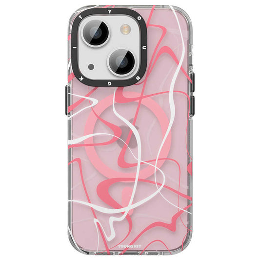 iPhone 13 Kılıf M-safe Şarj Özellikli Youngkit Water-Ink Serisi Kapak