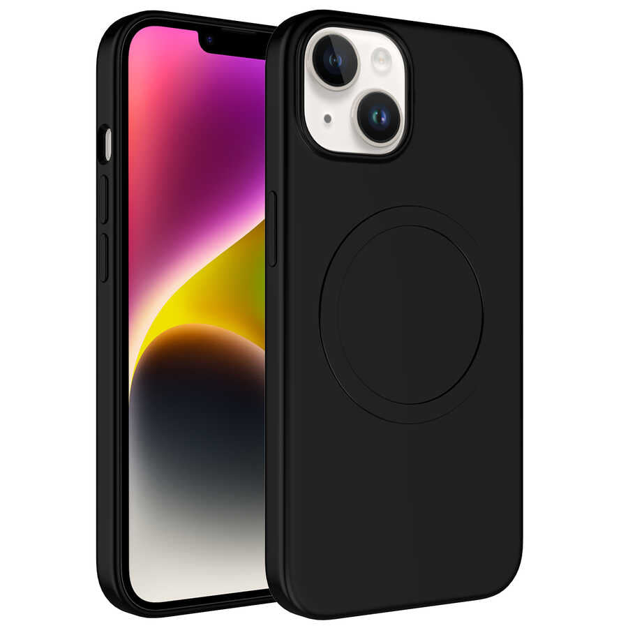 Apple iPhone 13 Kılıf M-safe Wireless Şarj Özellikli Pastel Renk Silikon Zore Plas Kapak