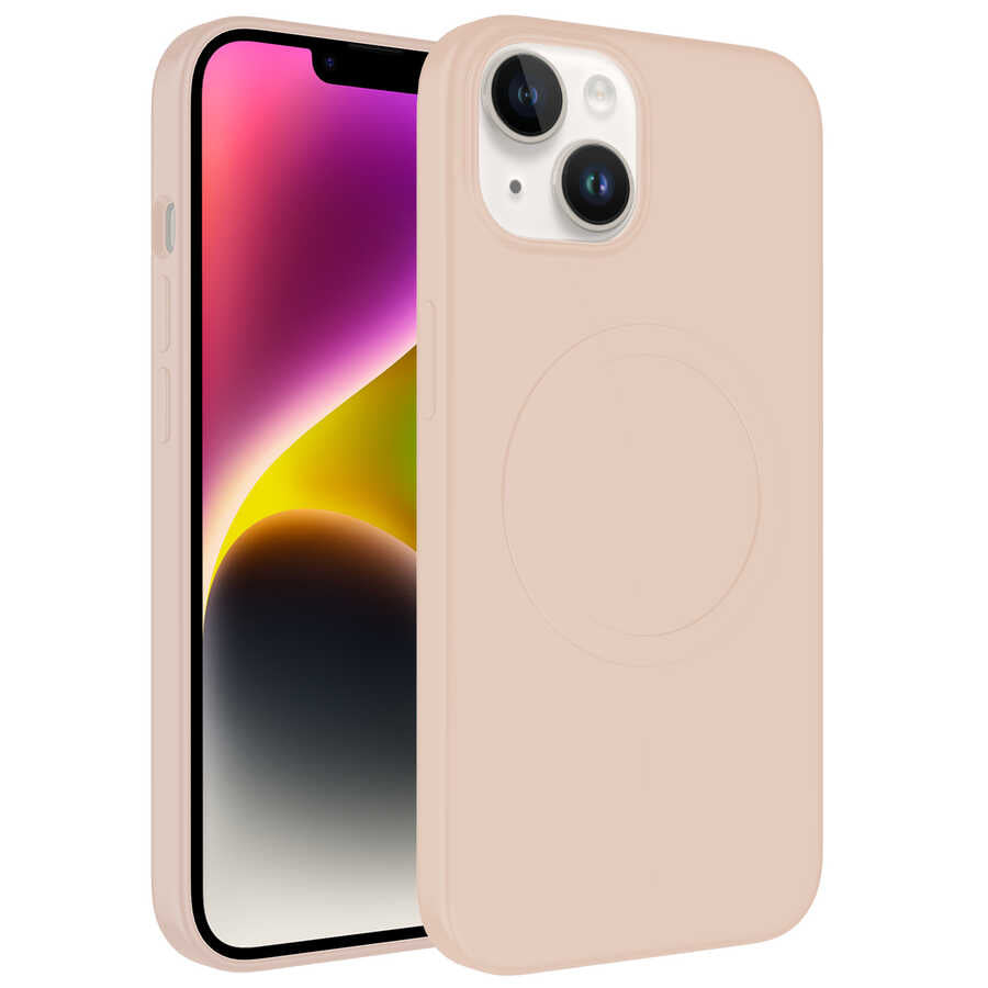 Apple iPhone 13 Kılıf M-safe Wireless Şarj Özellikli Pastel Renk Silikon Zore Plas Kapak
