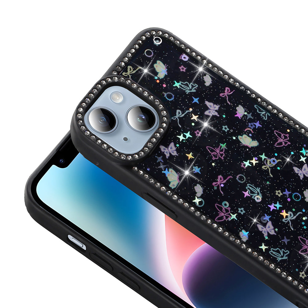 Apple iPhone 13 Kılıf Taşlı ve Simli Tasarım Zore Azra Kapak