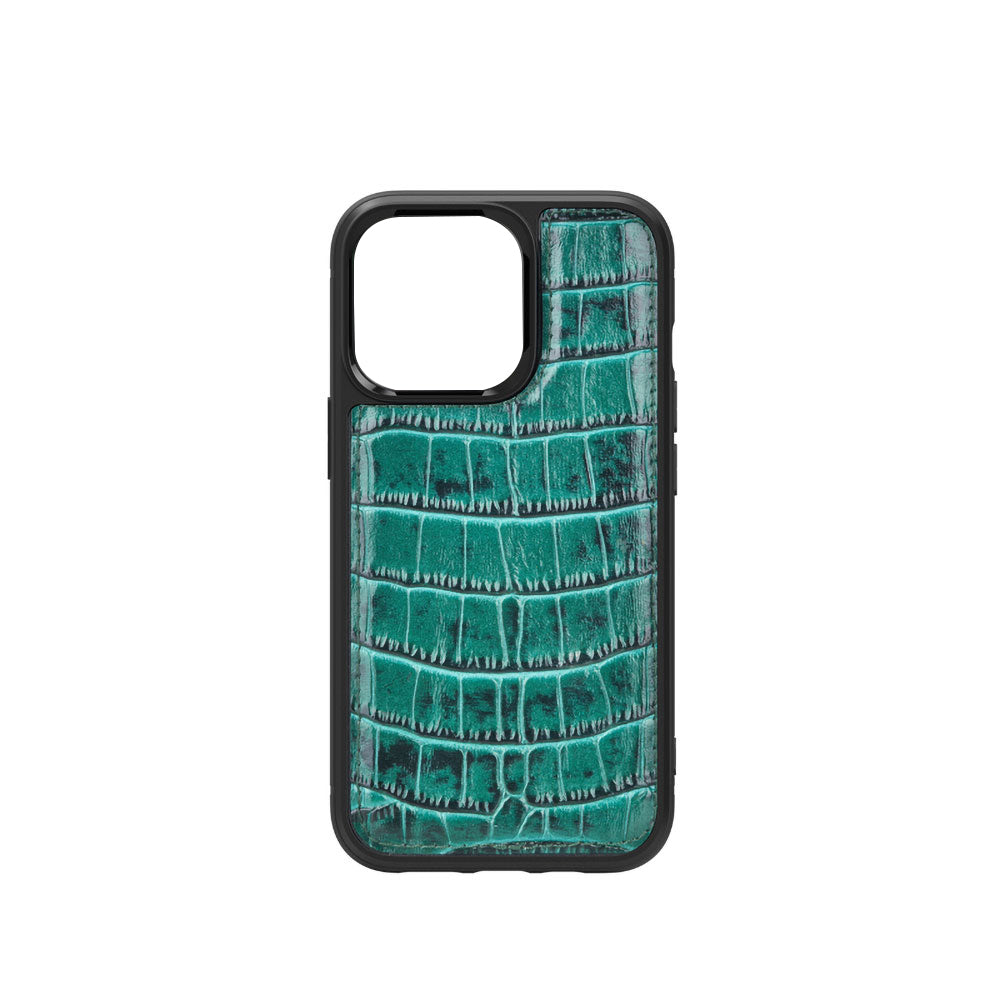 iPhone 13 Kılıf Wiwu Croco Pattern Calfskin Orjinal Deri Kapak
