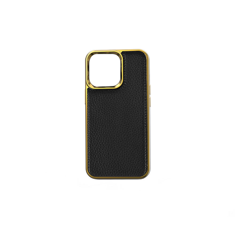 iPhone 13 Kılıf Wiwu Genuine Leather Gold Calfskin Orjinal Deri Kapak