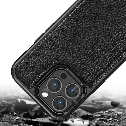 iPhone 13 Kılıf Wiwu Genuine Leather Plastic Calfskin Orjinal Deri Kapak