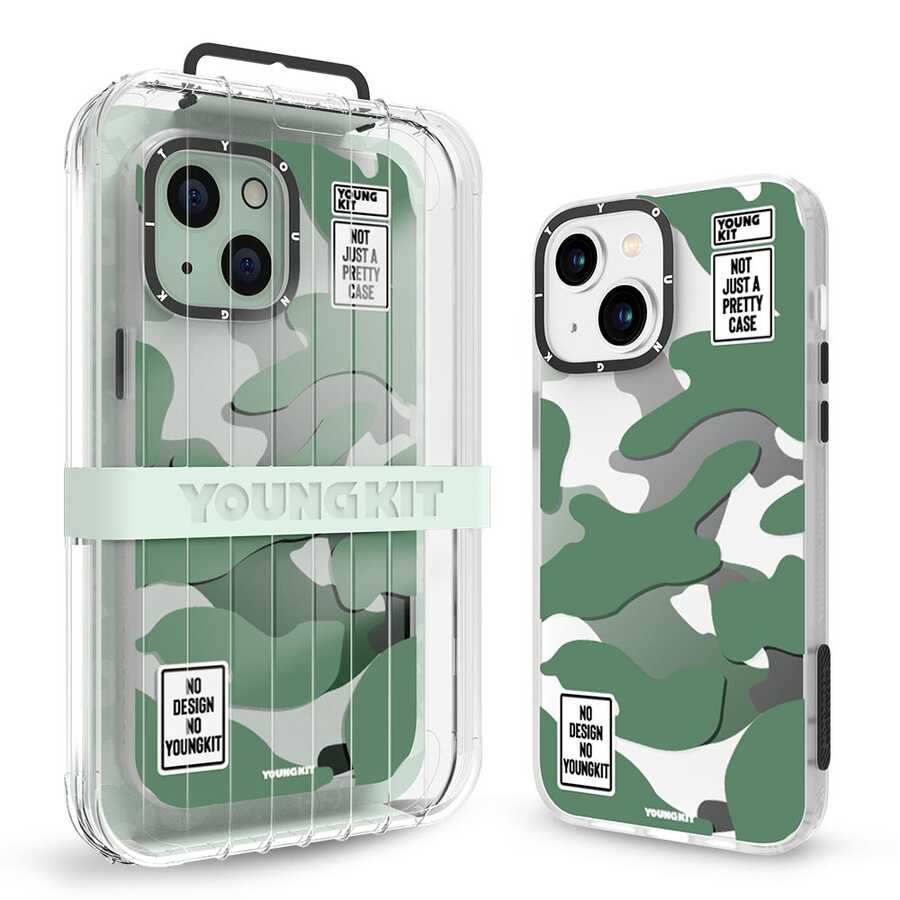 iPhone 13 Kılıf YoungKit Kamuflaj Serisi Kapak