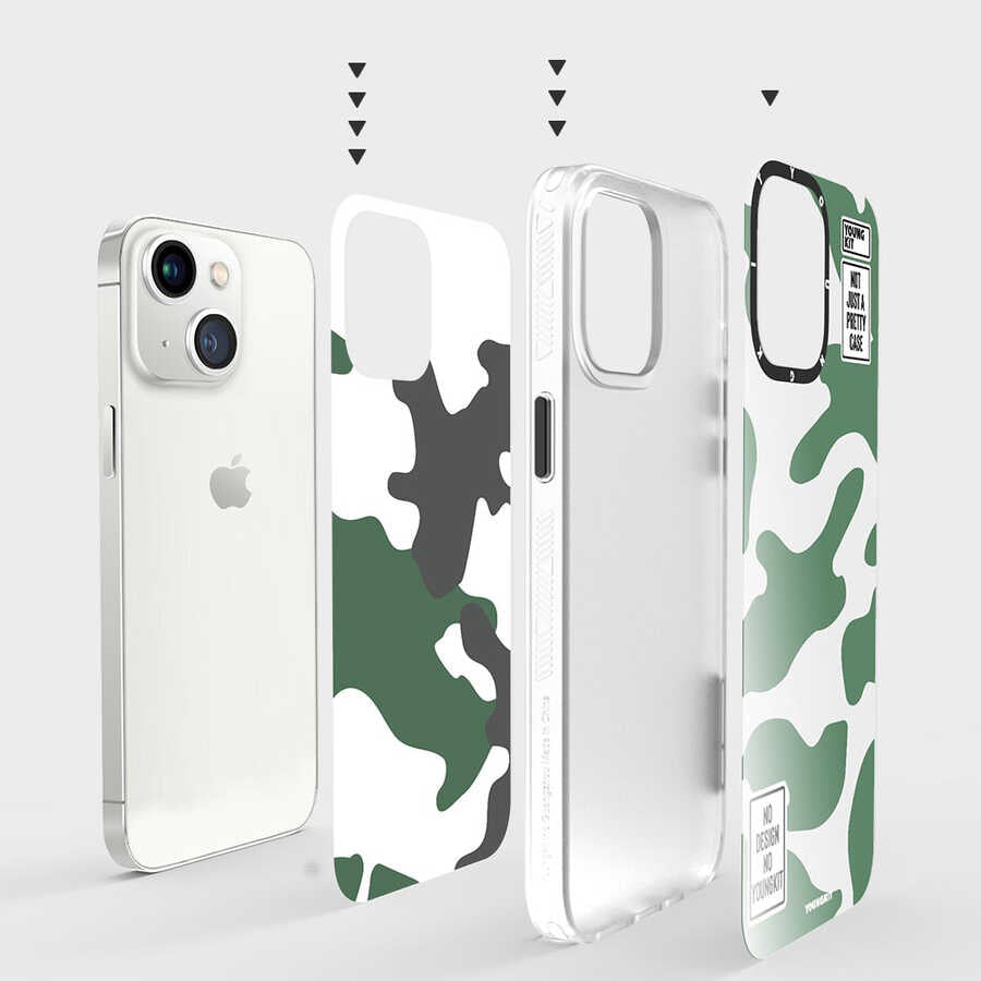 iPhone 13 Kılıf YoungKit Kamuflaj Serisi Kapak