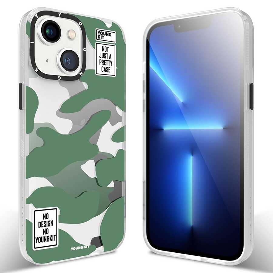iPhone 13 Kılıf YoungKit Kamuflaj Serisi Kapak