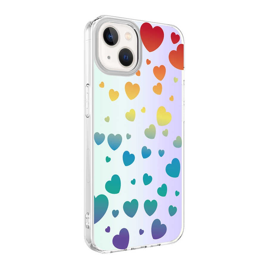 Apple iPhone 13 Kılıf Zore M-Blue Desenli Kapak