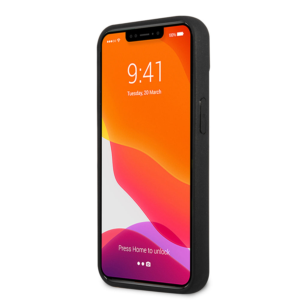 iPhone 13 Mini Kılıf Ferrari Orjinal Lisanlı Klasik Metal Logolu Karbon Dizayn Kapak