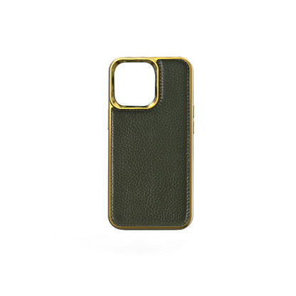 iPhone 13 Mini Kılıf Wiwu Genuine Leather Gold Calfskin Orjinal Deri Kapak