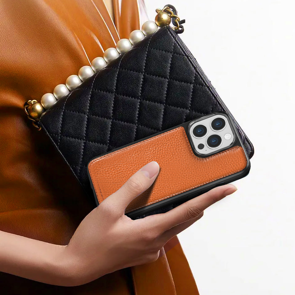iPhone 13 Mini Kılıf Wiwu Genuine Leather Plastic Calfskin Orjinal Deri Kapak