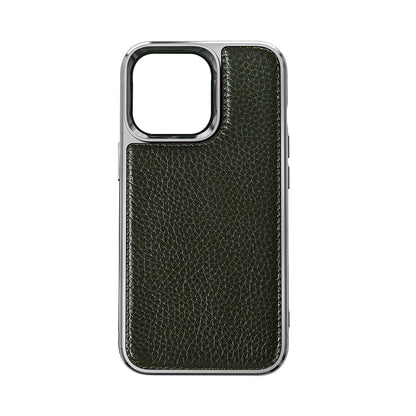 iPhone 13 Mini Kılıf Wiwu Genuine Leather Silver Calfskin Orjinal Deri Kapak