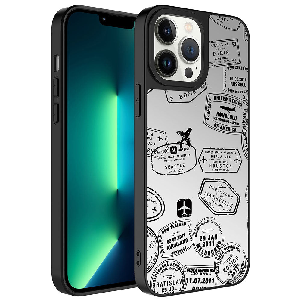Apple iPhone 13 Pro Kılıf Aynalı Desenli Kamera Korumalı Parlak Zore Mirror Kapak