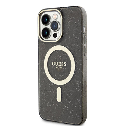 iPhone 13 Pro Kılıf GUESS M-safe Şarj Özellikli Glitter Kapak