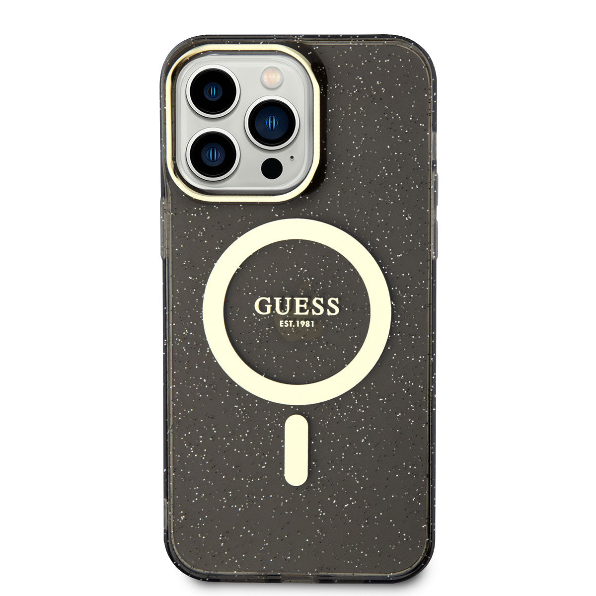iPhone 13 Pro Kılıf GUESS M-safe Şarj Özellikli Glitter Kapak