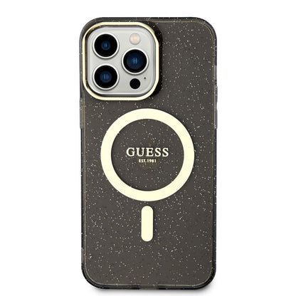 iPhone 13 Pro Kılıf GUESS M-safe Şarj Özellikli Glitter Kapak