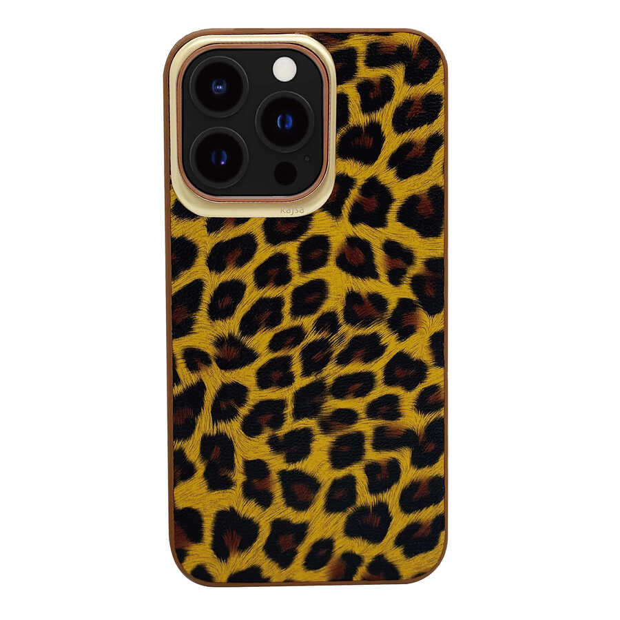 iPhone 13 Pro Kılıf Kajsa Glamorous Serisi Leopard Combo Kapak