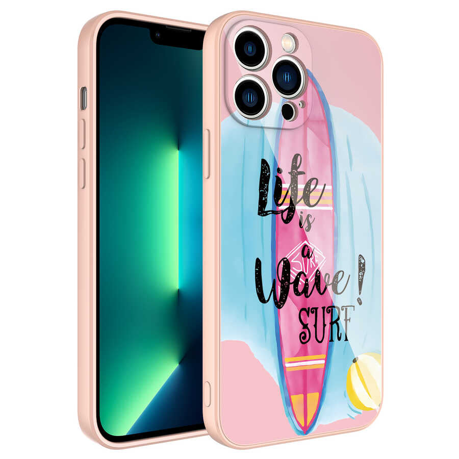 Apple iPhone 13 Pro Kılıf Kamera Korumalı Desenli Sert Silikon Zore Epoksi Kapak