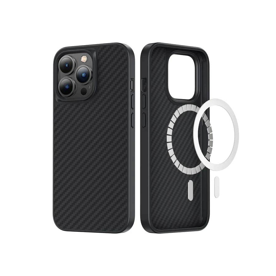 iPhone 13 Pro Kılıf M-safe Özellikli Karbon Fiber Benks Essential Kevlar Kapak