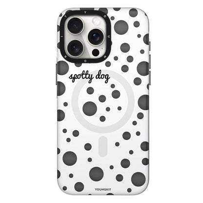 iPhone 13 Pro Kılıf M-safe Şarj Özellikli Polka Dot Desenli Youngkit Spots Serisi Kapak