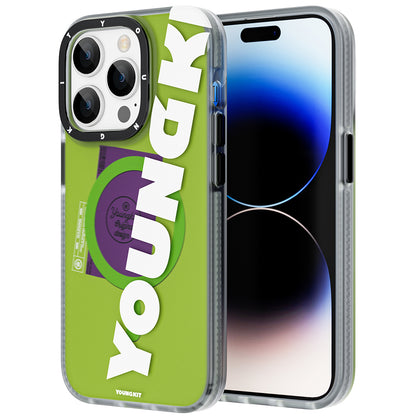 iPhone 13 Pro Kılıf M-safe Şarj Özellikli Youngkit Binfen Serisi Yazı Temalı Kapak