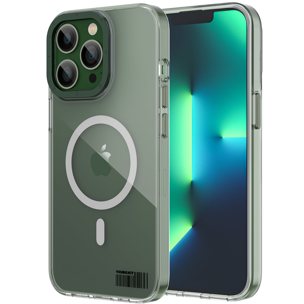 iPhone 13 Pro Kılıf M-safe Şarj Özellikli Youngkit Coloured Glaze Serisi Kapak