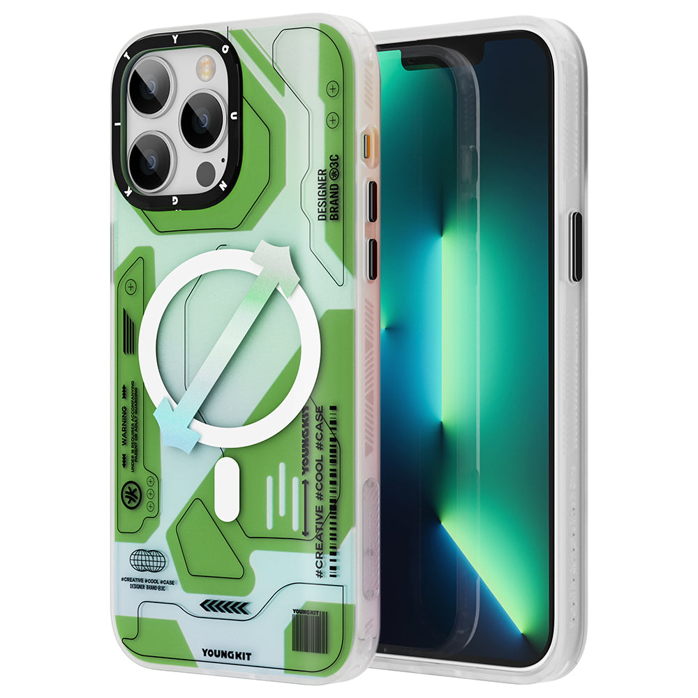 iPhone 13 Pro Kılıf M-safe Şarj Özellikli YoungKit Metaverse Serisi Kapak