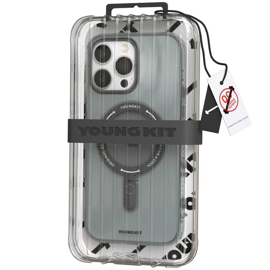iPhone 13 Pro Kılıf M-safe Şarj Özellikli Youngkit Rock Serisi Kapak