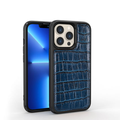 iPhone 13 Pro Kılıf Wiwu Croco Pattern Calfskin Orjinal Deri Kapak
