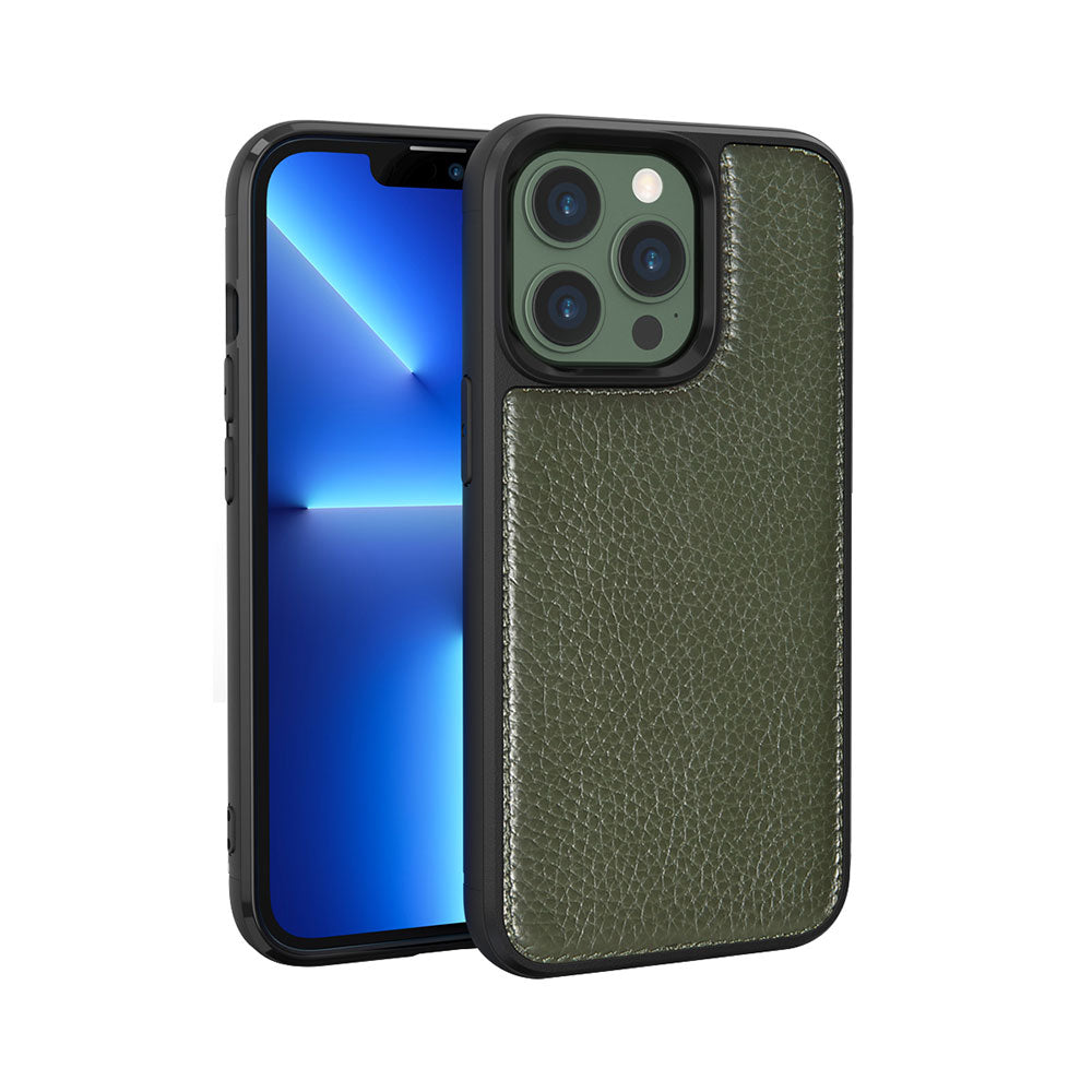 iPhone 13 Pro Kılıf Wiwu Genuine Leather Plastic Calfskin Orjinal Deri Kapak